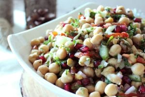 Chickpea & Pomegranate Salad with Tangy Cumin Dressing