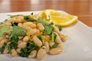 Citrus Soaked Butter Beans with Spinach