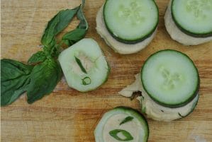 Cucumber Hummus Scoops