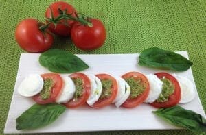 Tomato, Pesto and Buffalo Mozzarella Salad